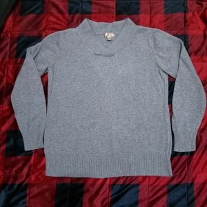 White Stag Women XL Grey Tight Knit Sweater Top